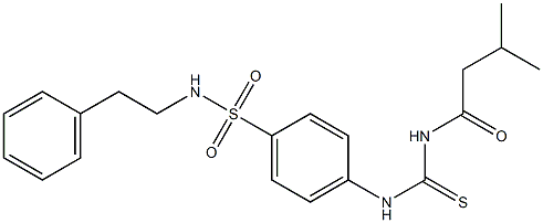 4-({[(3-methylbutanoyl)amino]carbothioyl}amino)-N-phenethylbenzenesulfonamide 结构式