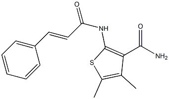 4,5-dimethyl-2-{[(E)-3-phenyl-2-propenoyl]amino}-3-thiophenecarboxamide 结构式