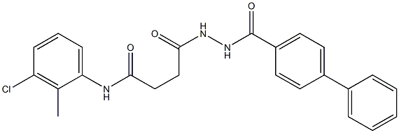 4-[2-([1,1'-biphenyl]-4-ylcarbonyl)hydrazino]-N-(3-chloro-2-methylphenyl)-4-oxobutanamide 结构式