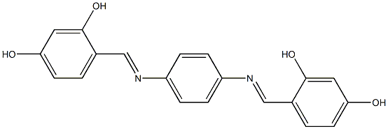 4-{[(4-{[(E)-(2,4-dihydroxyphenyl)methylidene]amino}phenyl)imino]methyl}-1,3-benzenediol 结构式