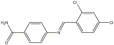 4-{[(E)-(2,4-dichlorophenyl)methylidene]amino}benzamide 结构式