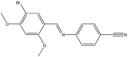 4-{[(E)-(5-bromo-2,4-dimethoxyphenyl)methylidene]amino}benzonitrile 结构式