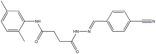 4-{2-[(E)-(4-cyanophenyl)methylidene]hydrazino}-N-(2,5-dimethylphenyl)-4-oxobutanamide 结构式