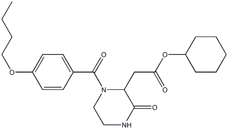 cyclohexyl 2-[1-(4-butoxybenzoyl)-3-oxo-2-piperazinyl]acetate 结构式