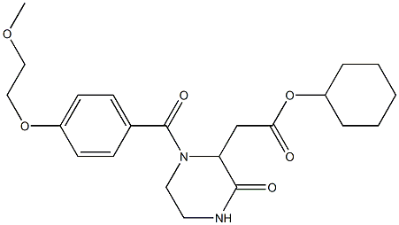 cyclohexyl 2-{1-[4-(2-methoxyethoxy)benzoyl]-3-oxo-2-piperazinyl}acetate 结构式