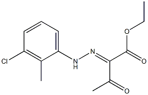 ethyl 2-[(E)-2-(3-chloro-2-methylphenyl)hydrazono]-3-oxobutanoate 结构式