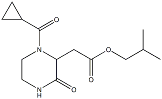 isobutyl 2-[1-(cyclopropylcarbonyl)-3-oxo-2-piperazinyl]acetate 结构式