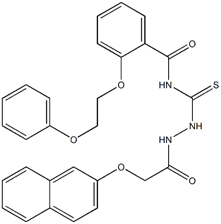 N-({2-[2-(2-naphthyloxy)acetyl]hydrazino}carbothioyl)-2-(2-phenoxyethoxy)benzamide 结构式