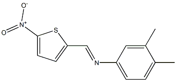 3,4-dimethyl-N-[(E)-(5-nitro-2-thienyl)methylidene]aniline 结构式