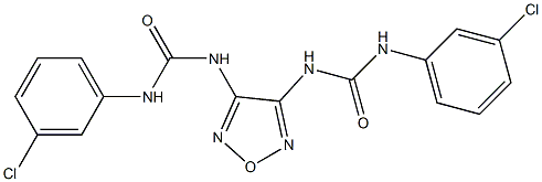 N'-(4-{[(3-chloroanilino)carbonyl]amino}-1,2,5-oxadiazol-3-yl)-N-(3-chlorophenyl)urea 结构式