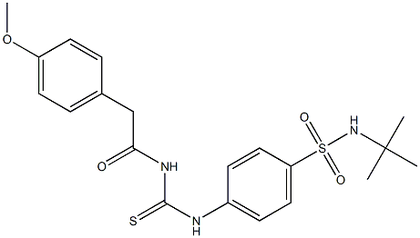 N-(tert-butyl)-4-[({[2-(4-methoxyphenyl)acetyl]amino}carbothioyl)amino]benzenesulfonamide 结构式