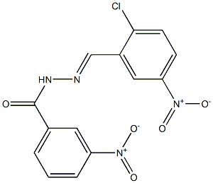 N'-[(E)-(2-chloro-5-nitrophenyl)methylidene]-3-nitrobenzohydrazide 结构式