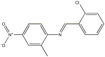 N-[(E)-(2-chlorophenyl)methylidene]-N-(2-methyl-4-nitrophenyl)amine 结构式