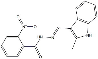 N'-[(E)-(2-methyl-1H-indol-3-yl)methylidene]-2-nitrobenzohydrazide 结构式