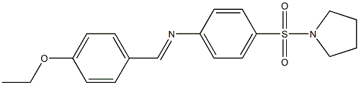 N-[(E)-(4-ethoxyphenyl)methylidene]-N-[4-(1-pyrrolidinylsulfonyl)phenyl]amine 结构式