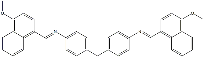 N-[(E)-(4-methoxy-1-naphthyl)methylidene]-N-[4-(4-{[(E)-(4-methoxy-1-naphthyl)methylidene]amino}benzyl)phenyl]amine 结构式