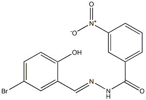 N'-[(E)-(5-bromo-2-hydroxyphenyl)methylidene]-3-nitrobenzohydrazide 结构式