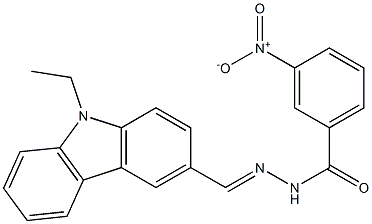 N'-[(E)-(9-ethyl-9H-carbazol-3-yl)methylidene]-3-nitrobenzohydrazide 结构式