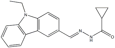 N'-[(E)-(9-ethyl-9H-carbazol-3-yl)methylidene]cyclopropanecarbohydrazide 结构式