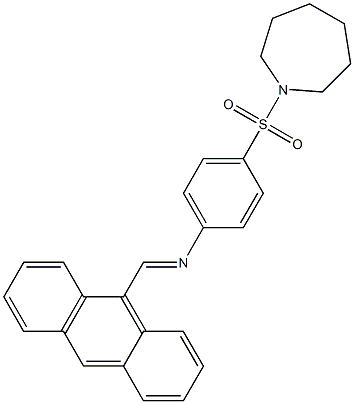 N-[(E)-9-anthrylmethylidene]-N-[4-(1-azepanylsulfonyl)phenyl]amine 结构式