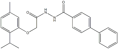 N'-[2-(2-isopropyl-5-methylphenoxy)acetyl][1,1'-biphenyl]-4-carbohydrazide 结构式