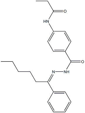 N-[4-({2-[(Z)-1-phenylhexylidene]hydrazino}carbonyl)phenyl]propanamide 结构式