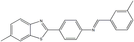 4-(6-methyl-1,3-benzothiazol-2-yl)-N-[(E)-(3-methylphenyl)methylidene]aniline 结构式