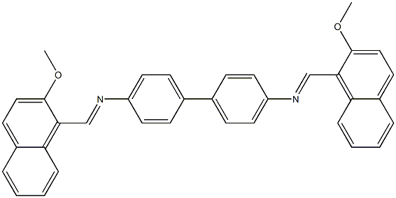 N-[(E)-(2-methoxy-1-naphthyl)methylidene]-N-(4'-{[(E)-(2-methoxy-1-naphthyl)methylidene]amino}[1,1'-biphenyl]-4-yl)amine 结构式