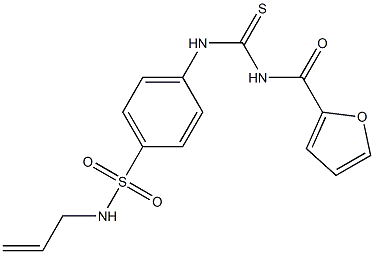 N-allyl-4-{[(2-furoylamino)carbothioyl]amino}benzenesulfonamide 结构式