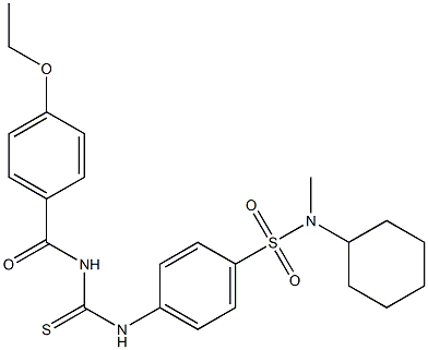 N-cyclohexyl-4-({[(4-ethoxybenzoyl)amino]carbothioyl}amino)-N-methylbenzenesulfonamide 结构式