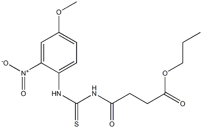 propyl 4-{[(4-methoxy-2-nitroanilino)carbothioyl]amino}-4-oxobutanoate 结构式