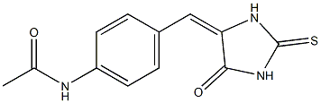 N-{4-[(5-oxo-2-thioxotetrahydro-4H-imidazol-4-yliden)methyl]phenyl}acetamide 结构式