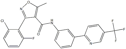 3-(2-chloro-6-fluorophenyl)-5-methyl-N-{3-[5-(trifluoromethyl)-2-pyridinyl]phenyl}-4-isoxazolecarboxamide 结构式