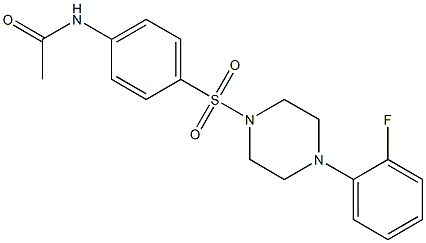 N-(4-{[4-(2-fluorophenyl)piperazino]sulfonyl}phenyl)acetamide 结构式