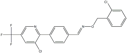 4-[3-chloro-5-(trifluoromethyl)-2-pyridinyl]benzenecarbaldehyde O-(2-chlorobenzyl)oxime 结构式