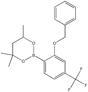 2-[2-Benzyloxy-4-(trifluoromethyl)phenyl]-4,4,6-trimethyl-1,3,2-dioxaborinane 结构式
