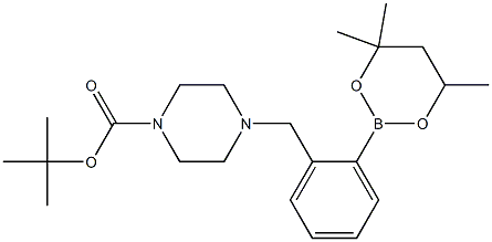 tert-Butyl 4-[2-(4,4,6-trimethyl-1,3,2-dioxaborinan-2-yl)benzyl]piperazine-1-carboxylate 结构式