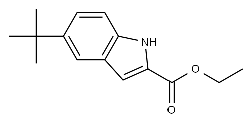 5-叔丁基-1H-吲哚-2-羧酸乙酯 结构式