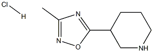 3-(3-methyl-1,2,4-oxadiazol-5-yl)piperidine hydrochloride 结构式