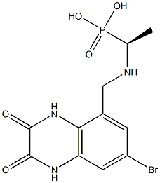 [(1S)-1-[[(7-Bromo-1,2,3,4-tetrahydro-2,3-dioxo-5-quinoxalinyl)methyl]amino]ethyl]phosphonic acid 结构式
