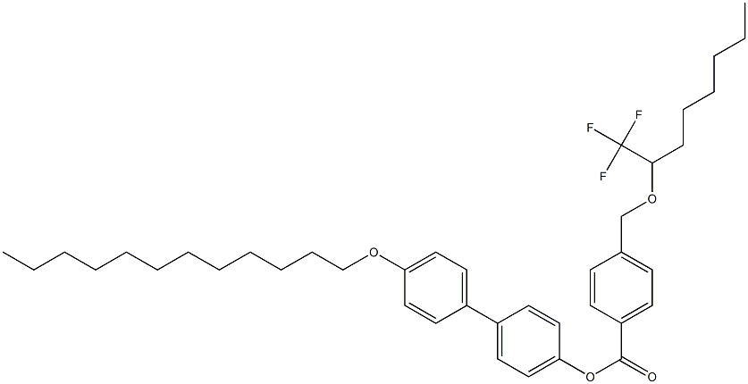 4-[[1-(Trifluoromethyl)heptyl]oxymethyl]benzoic acid 4'-dodecyloxy-1,1'-biphenyl-4-yl ester 结构式