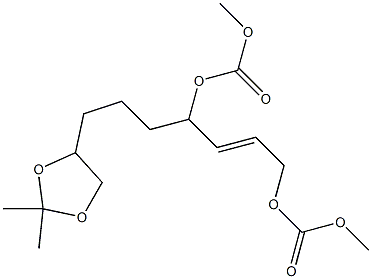 (2E)-1,4-Bis(methoxycarbonyloxy)-7-(2,2-dimethyl-1,3-dioxolan-4-yl)-2-heptene 结构式