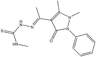 1,5-Dimethyl-2-phenyl-4-[1-[2-[[methylamino]thiocarbonyl]hydrazono]ethyl]-1H-pyrazole-3(2H)-one 结构式
