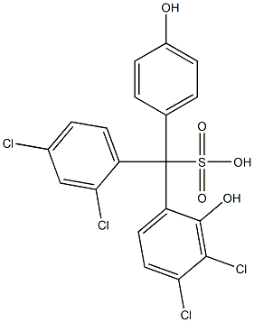 (2,4-Dichlorophenyl)(3,4-dichloro-2-hydroxyphenyl)(4-hydroxyphenyl)methanesulfonic acid 结构式