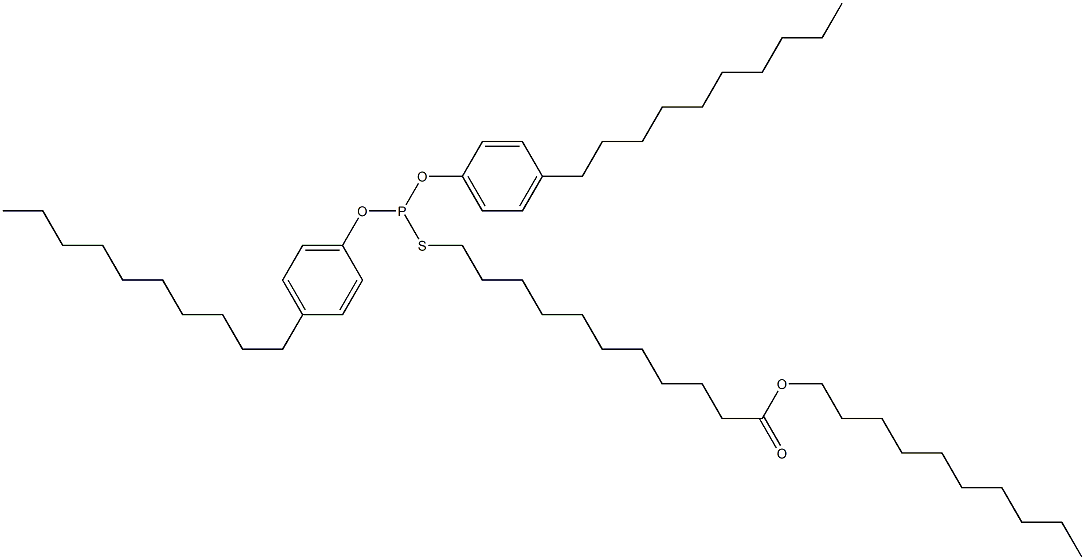 Thiophosphorous acid O,O-bis(4-decylphenyl)S-(11-decyloxy-11-oxoundecyl) ester 结构式