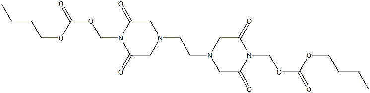 4,4'-Ethylenebis(2,6-dioxopiperazine-1-methanol)bis(butoxyformate) 结构式