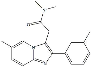 N,N-Dimethyl-2-(3-methylphenyl)-6-methylimidazo[1,2-a]pyridine-3-acetamide 结构式