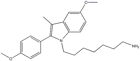 1-(7-Aminoheptyl)-5-methoxy-2-(4-methoxyphenyl)-3-methyl-1H-indole 结构式