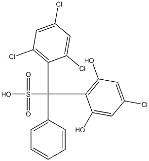 (4-Chloro-2,6-dihydroxyphenyl)(2,4,6-trichlorophenyl)phenylmethanesulfonic acid 结构式