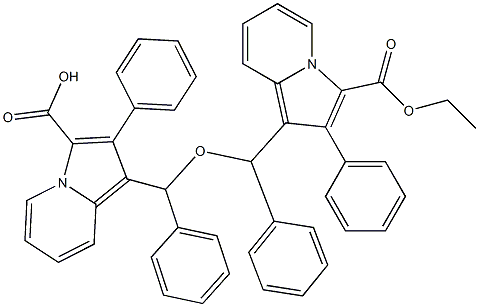 1,1'-[Oxybis(phenylmethylene)]bis(2-phenylindolizine-3-carboxylic acid ethyl) ester 结构式